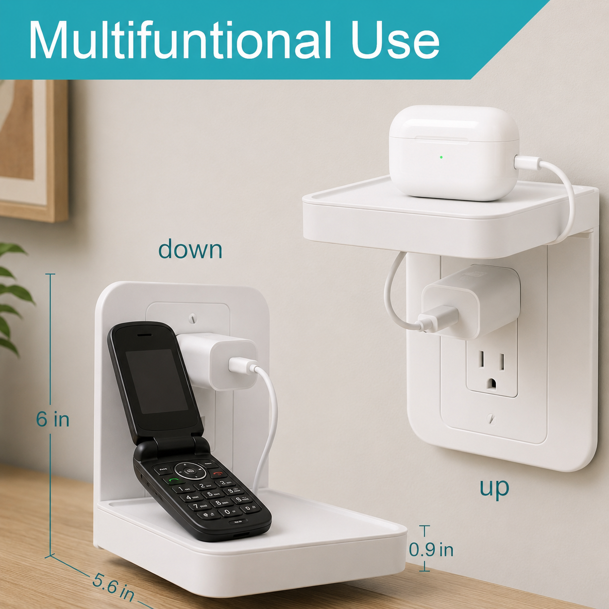 Turn Any Outlet Into a Mini Shelf — No Drilling Required. $13.99