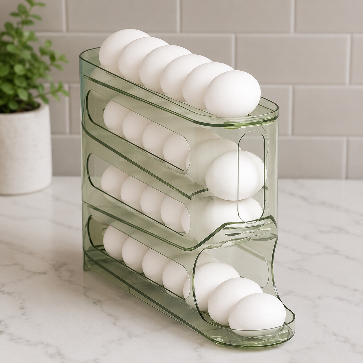 Never Dig for the Oldest Egg Again — This Rack Auto-Rolls to the Front. $4.73
