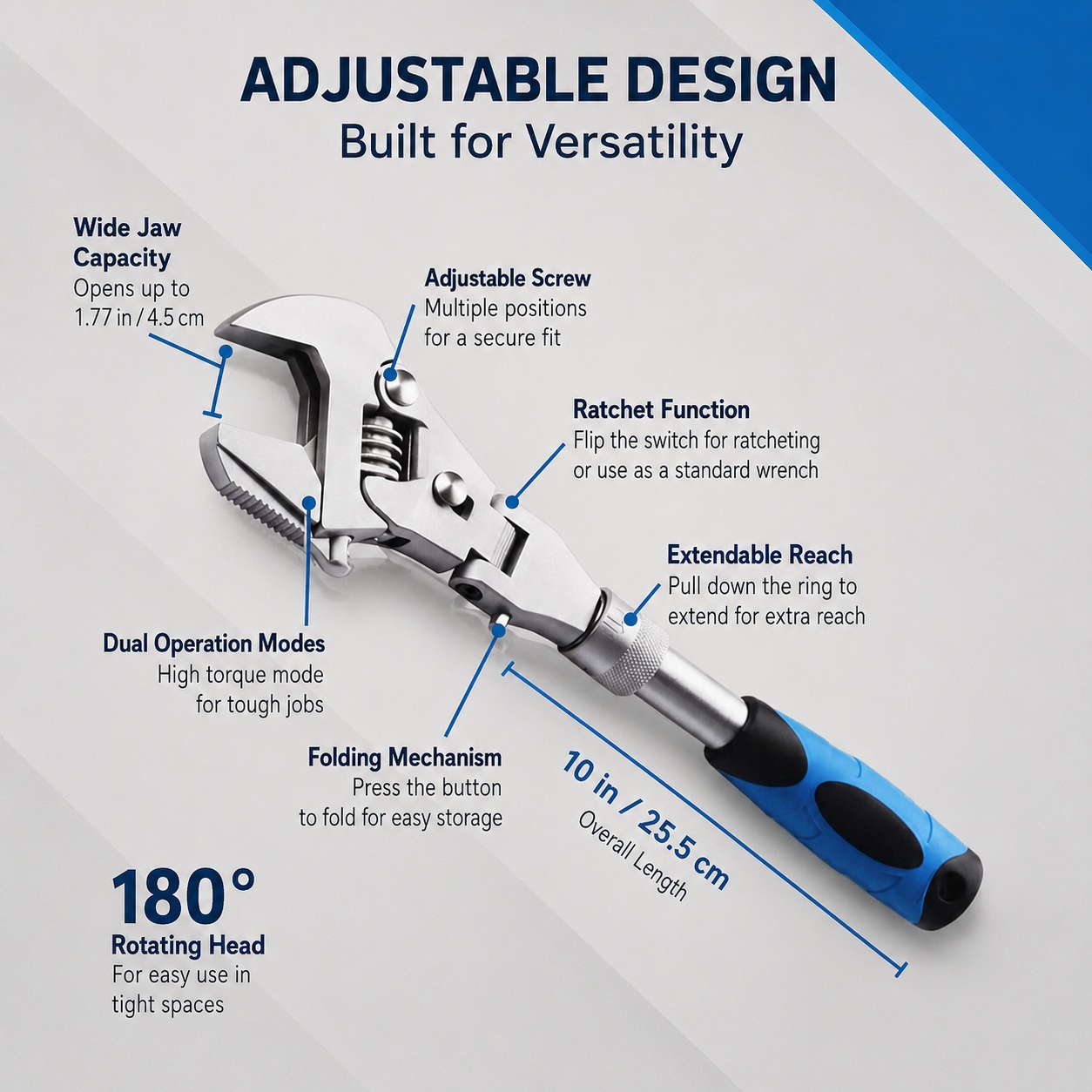 A Ratcheting Crescent-style Wrench for Tight Spaces — $23.99